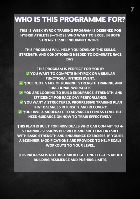 Hybrid / Hyrox Training - 12 Week Guide - DAISYLIFTSUK